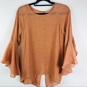 LC Lauren Conrad Orange Blouse Size Medium NWT